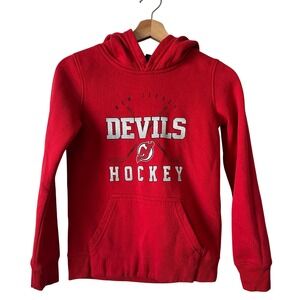 Outerstuff New Jersey Devils NHL Hockey Youth Pullover Hoodie Red Size 8